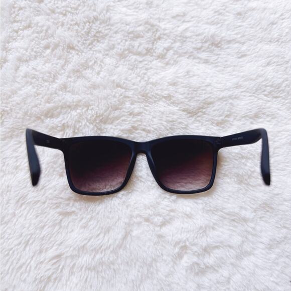 Otto Deep Midnight Blue Angular Frame Sunglasses - Picture 8 of 11